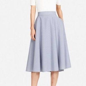 Uniqlo Blue Linen Midi Skirt